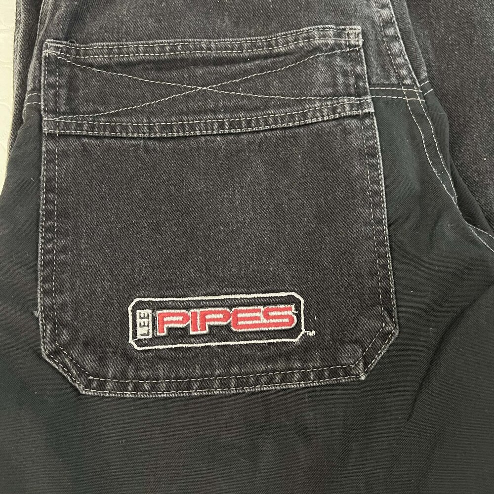 Y2K Lee Pipes Skater Jeans - Black - Large